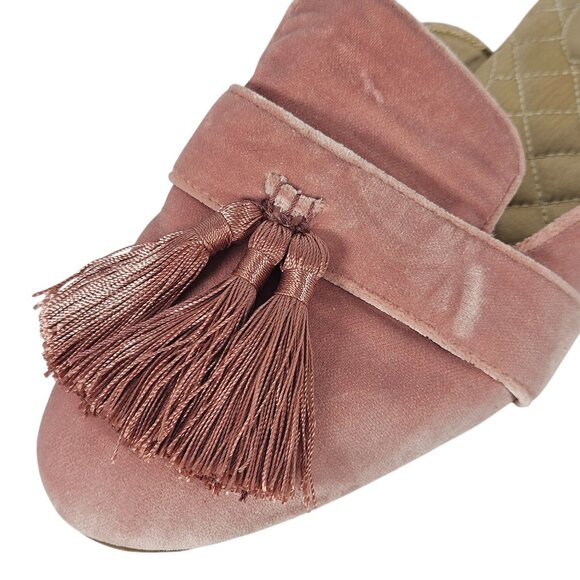 Birdies Women's Velvet Tassel Sandals in Dusty Rose 9 Quiet Luxury Old Money - Picture 5 of 15
